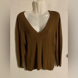 Cato size L women’s brown v neck pullover top